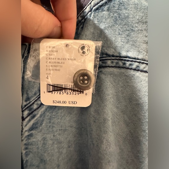 Free People Stars Align Midi Dress, Denim, Fit & Flare Dress, Blue, Size 4 - Picture 9 of 12